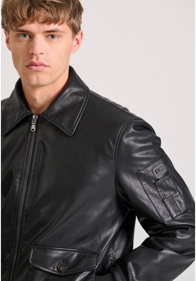 Bomber jacket από οικολογικό δέρμα (PU)