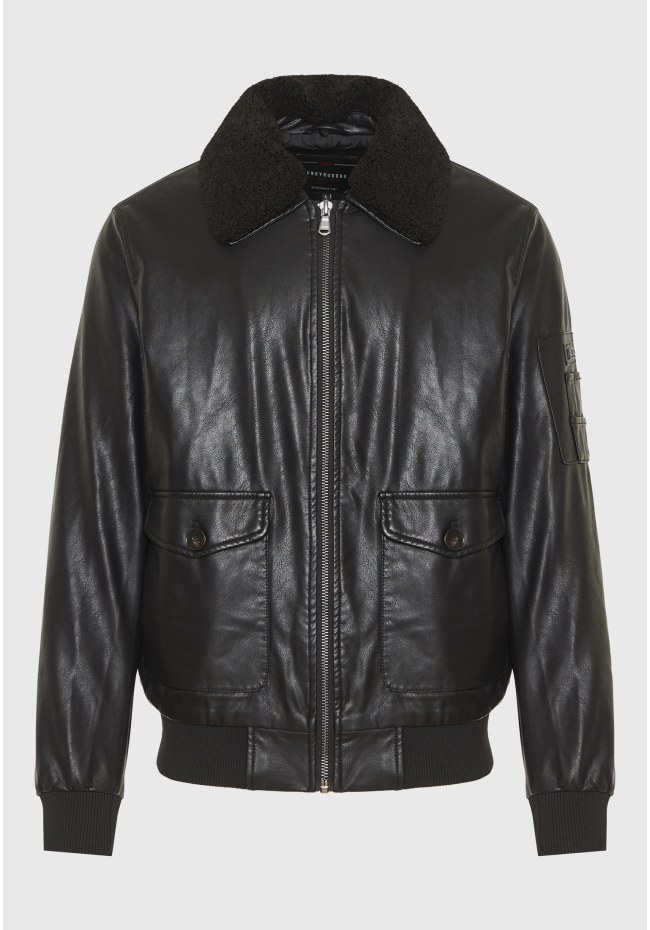 Bomber jacket από οικολογικό δέρμα (PU)
