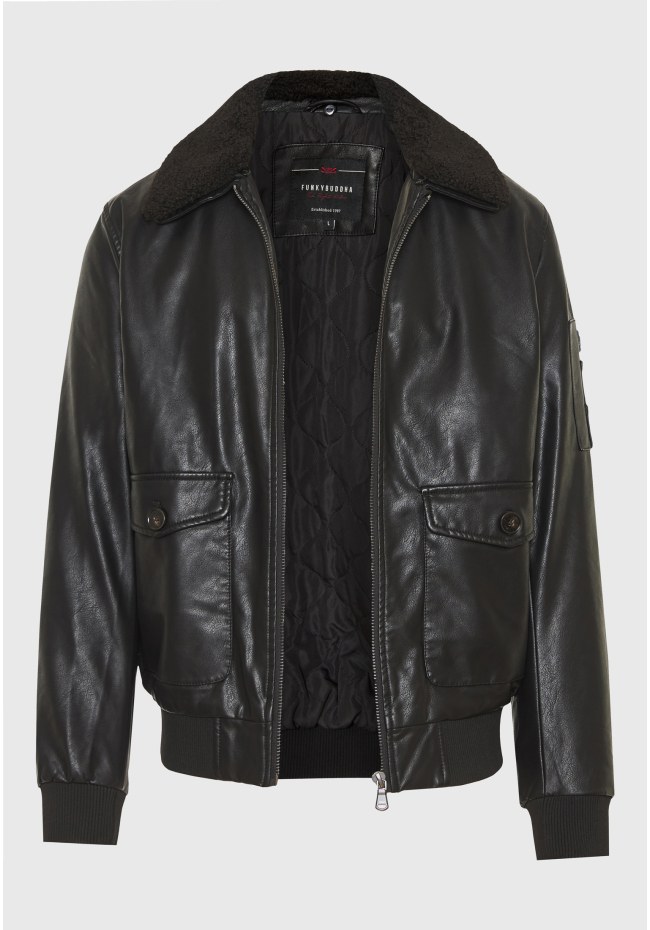 Bomber jacket από οικολογικό δέρμα (PU)