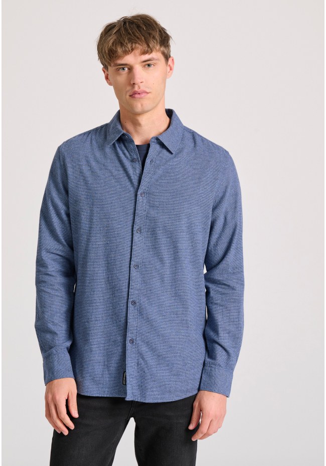 Flannel πουκάμισο σε μελανζέ ύφανση