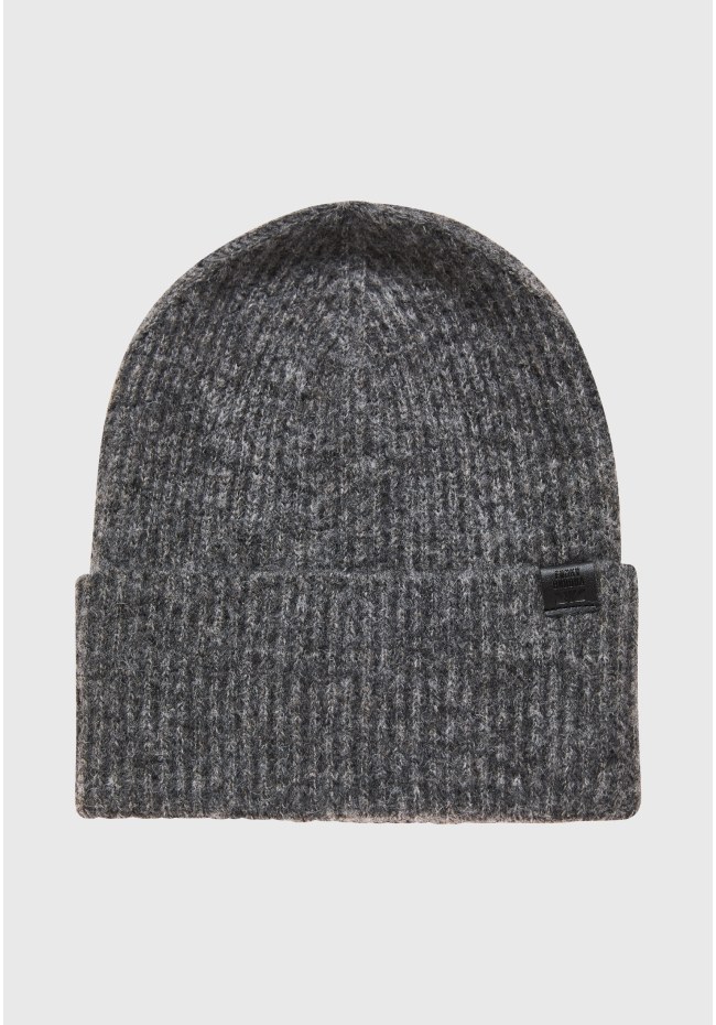 Men's beanie in melange knit