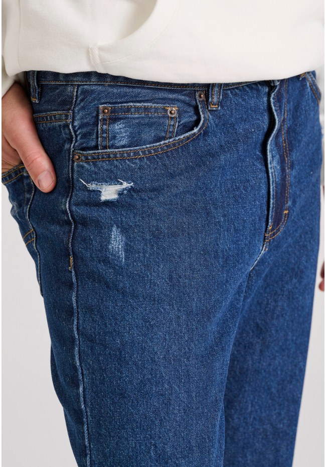 Loose fit τζιν παντελόνι με destroyed effects