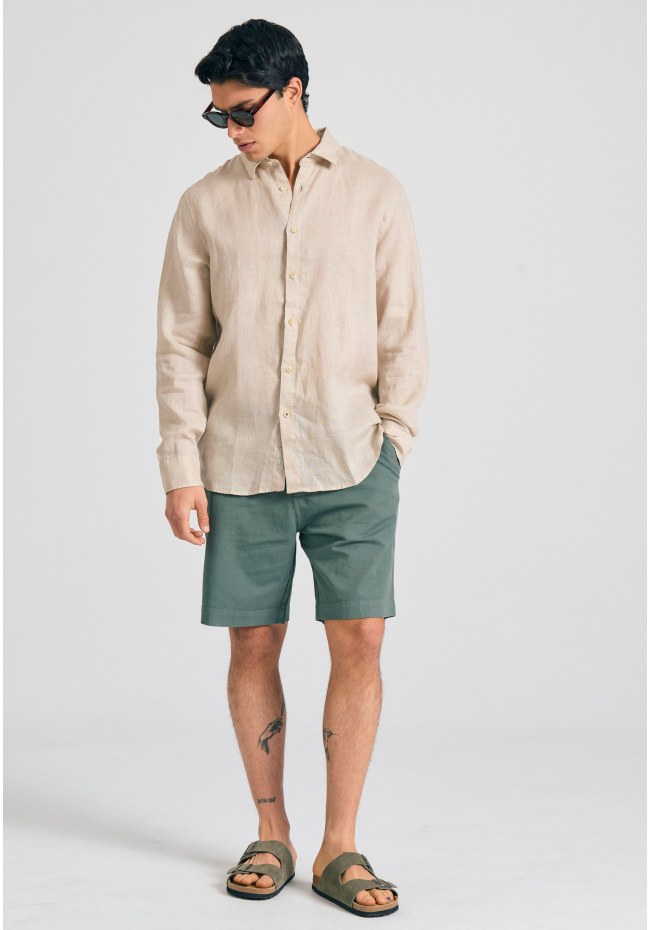 Garment dyed λινό πουκάμισο - The essentials
