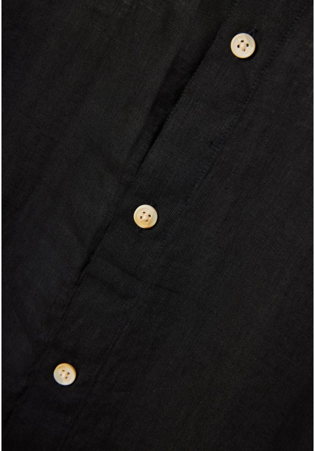 Garment dyed κοντομάνικο λινό πουκάμισο - The essentials