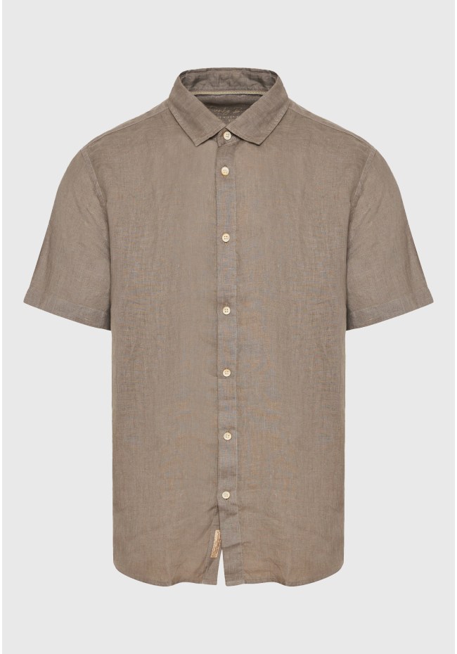 Garment dyed κοντομάνικο λινό πουκάμισο - The essentials