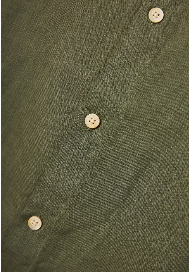 Garment dyed κοντομάνικο λινό πουκάμισο - The essentials