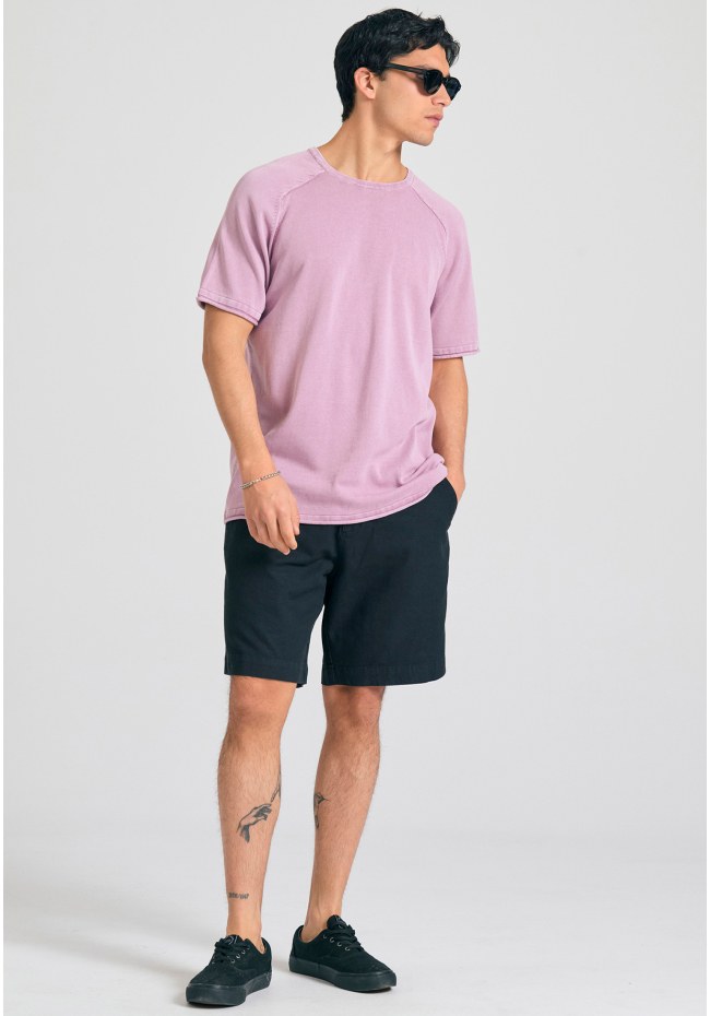 Relaxed fit garment dyed πλεκτή μπλούζα