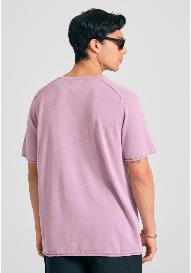 Relaxed fit garment dyed πλεκτή μπλούζα
