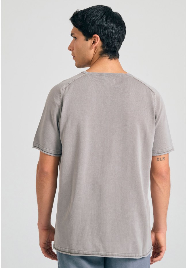 Relaxed fit garment dyed πλεκτή μπλούζα