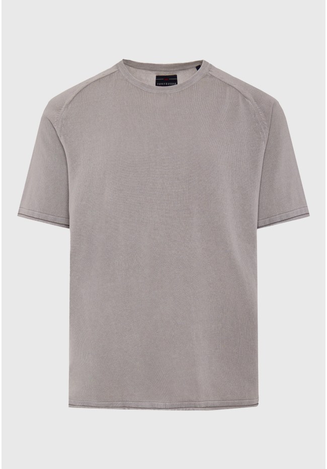 Relaxed fit garment dyed πλεκτή μπλούζα