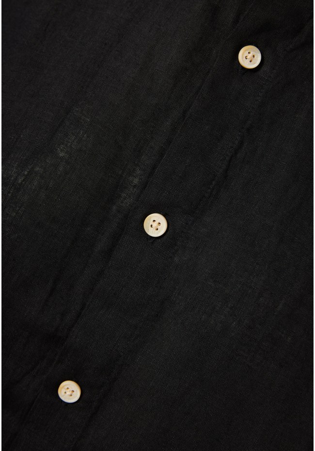 Garment dyed λινό πουκάμισο με λαιμό mao