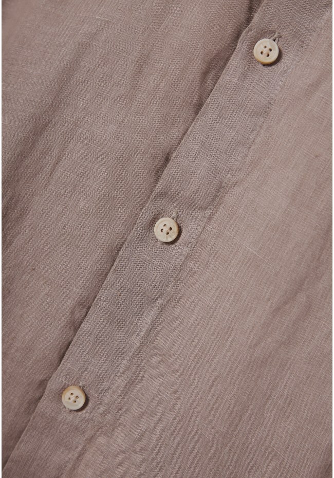 Garment dyed λινό πουκάμισο με λαιμό mao