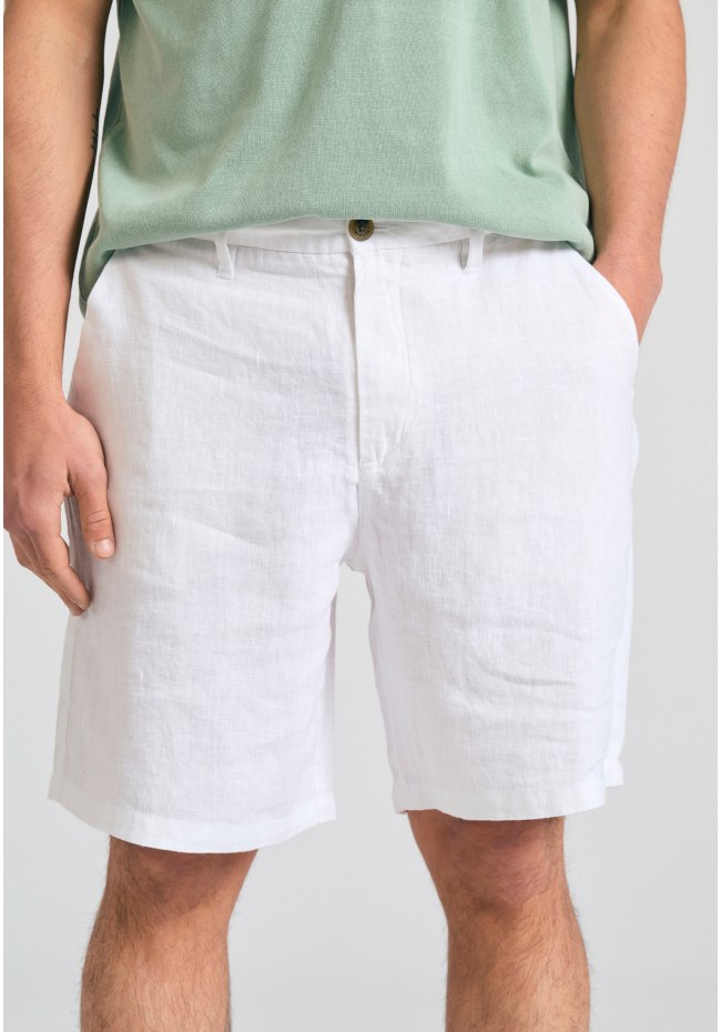 Ανδρική comfort fit λινή βερμούδα