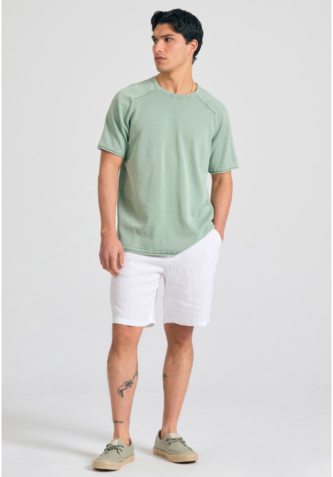 Ανδρική comfort fit λινή βερμούδα