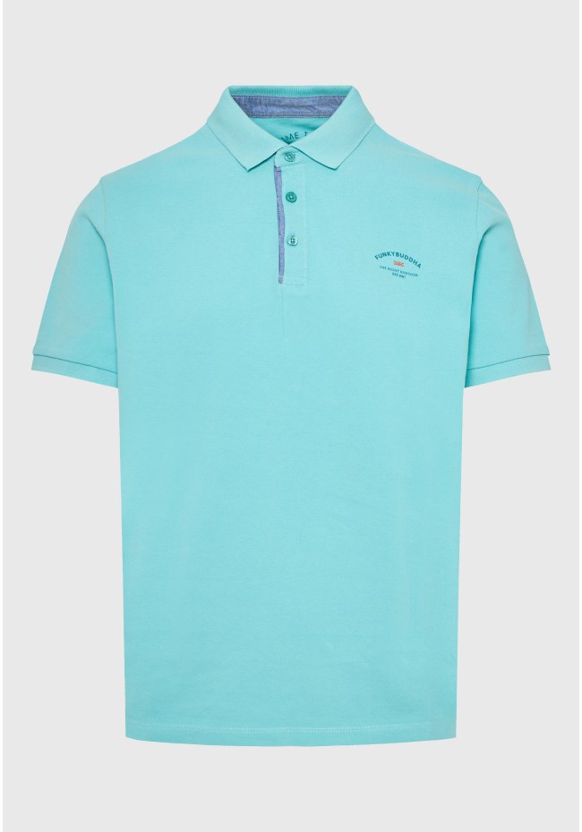 Polo shirt with printed artwork on the chest