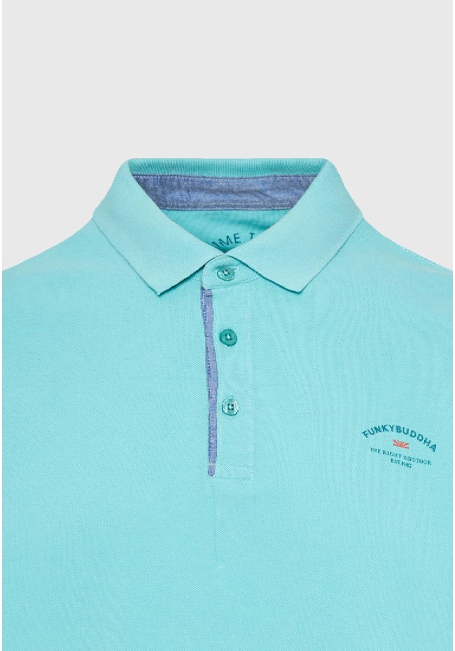 Polo shirt with printed artwork on the chest