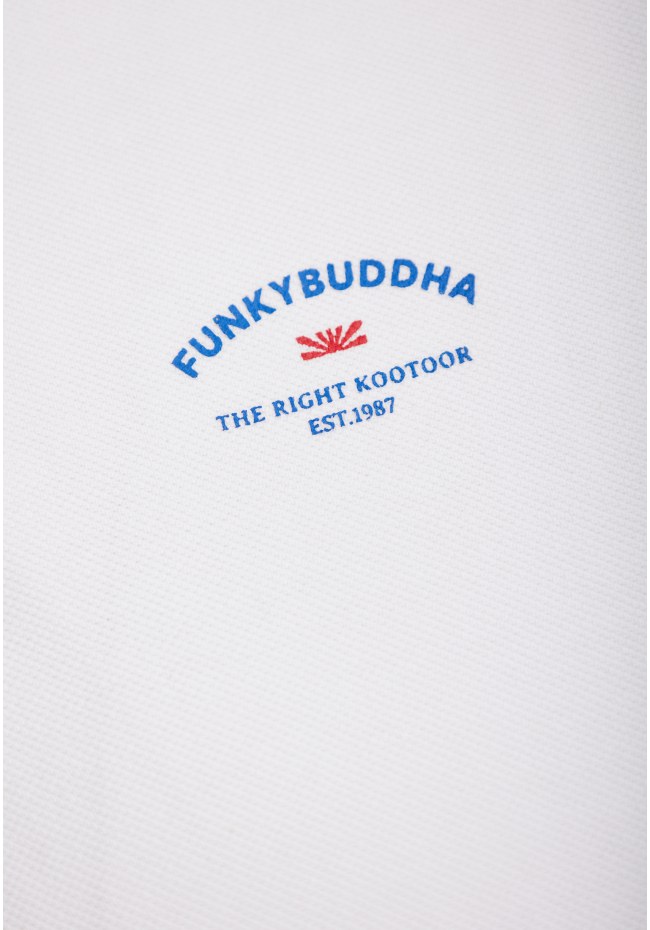 Polo shirt with printed artwork on the chest
