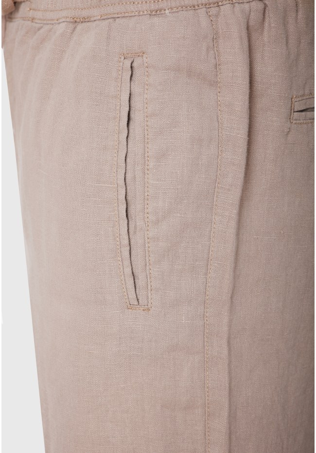 Comfort fit garment dyed λινή βερμούδα