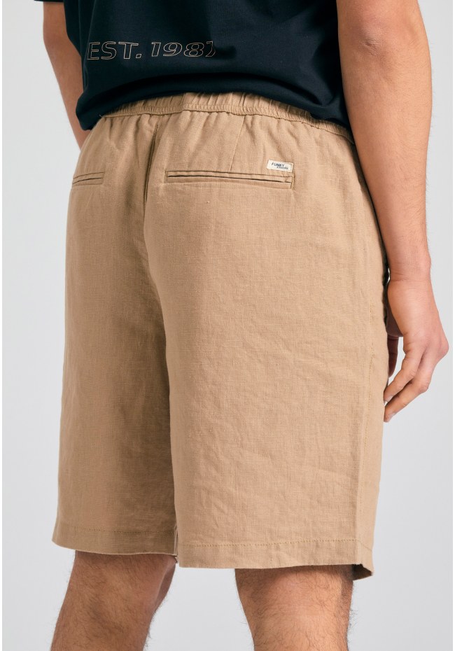 Comfort fit garment dyed λινή βερμούδα