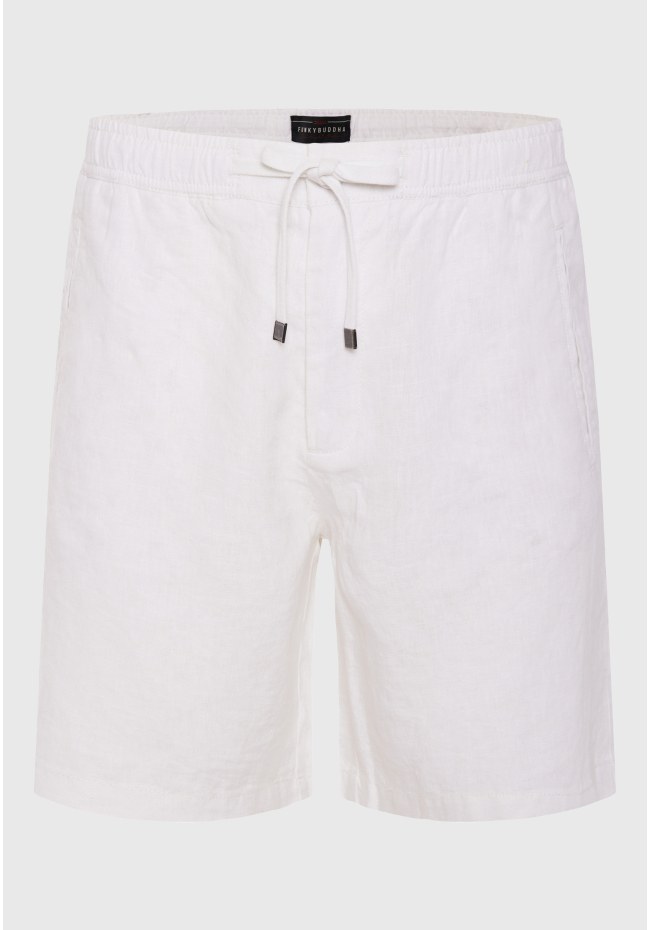 Comfort fit garment dyed λινή βερμούδα