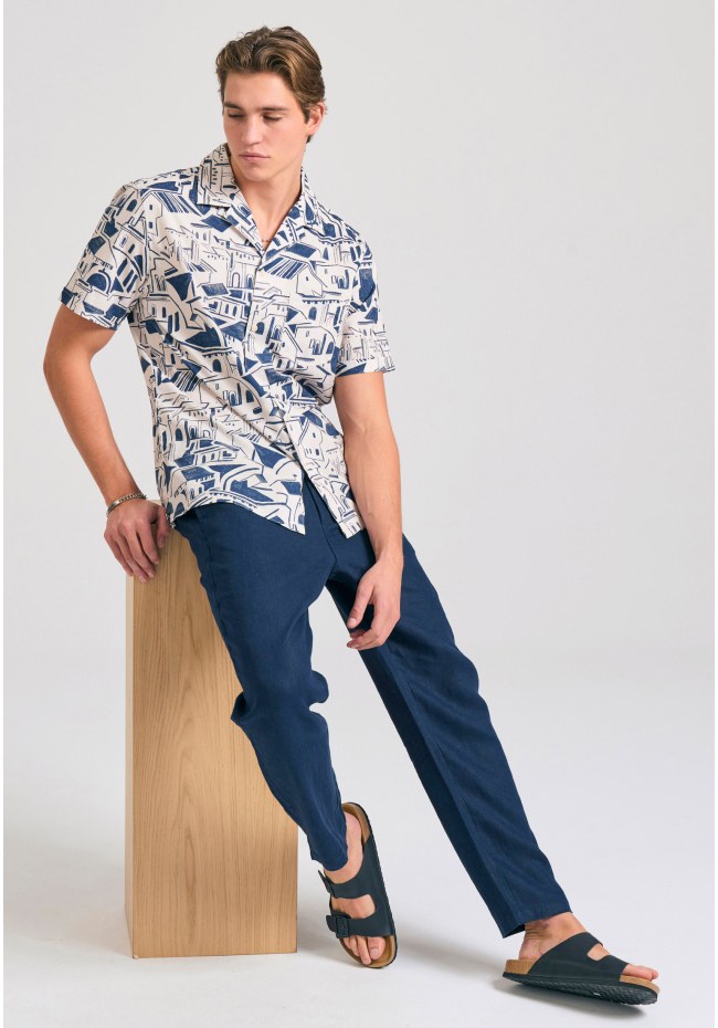 Men's comfort fit linen chino pants