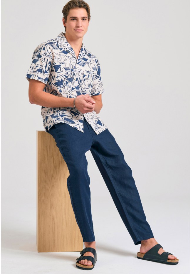 Men's comfort fit linen chino pants