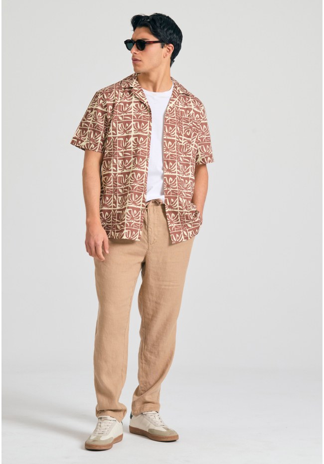 Ανδρικό comfort fit λινό chino παντελόνι