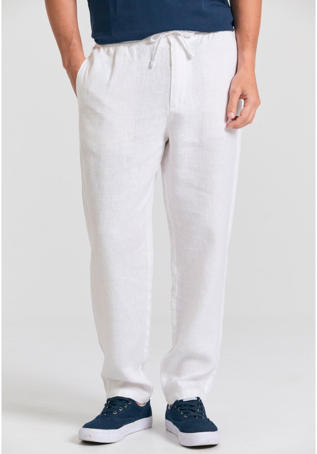 Ανδρικό comfort fit λινό chino παντελόνι