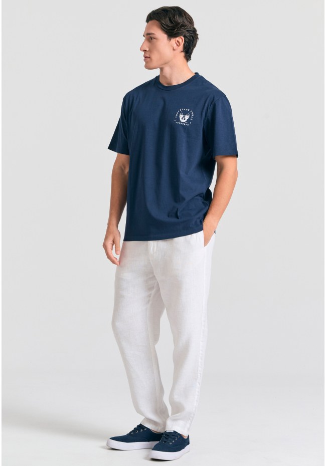 Ανδρικό comfort fit λινό chino παντελόνι