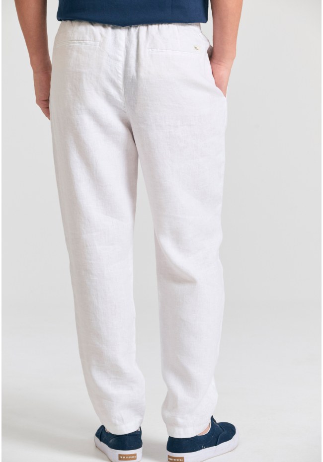 Ανδρικό comfort fit λινό chino παντελόνι