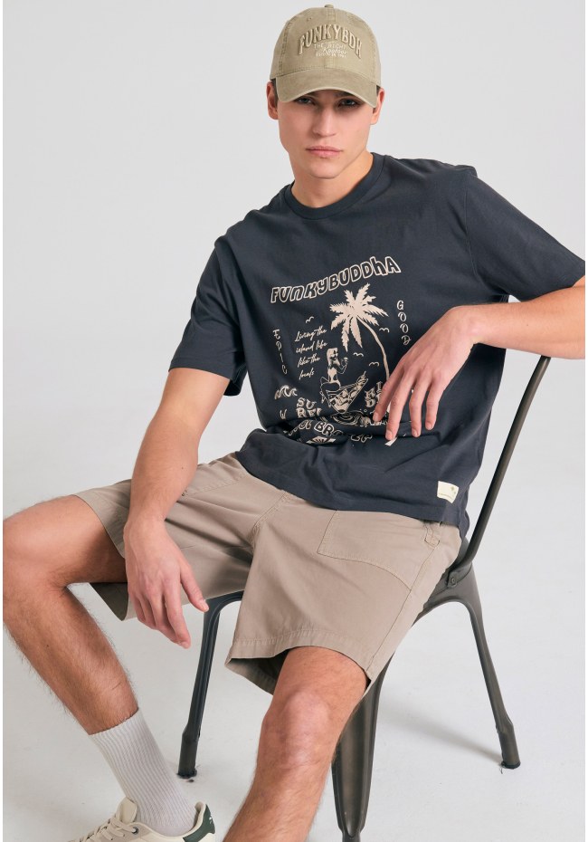 Garment dyed chino βερμούδα