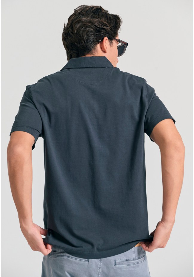 Garment dyed πόλο μπλούζα