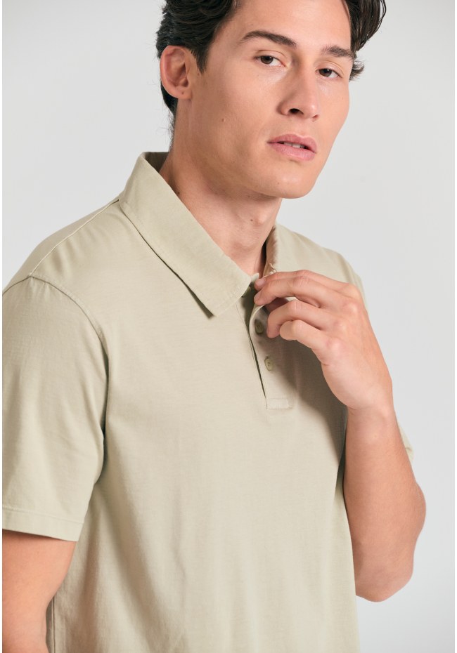 Garment dyed πόλο μπλούζα