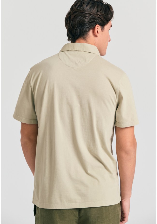 Garment dyed πόλο μπλούζα