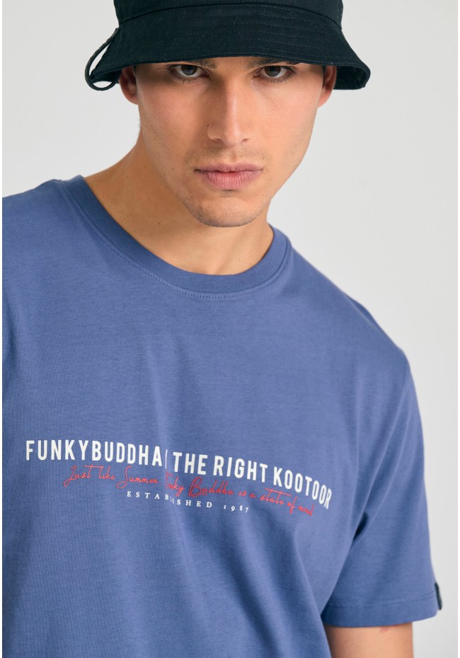 Ανδρικό t-shirt με Funky Buddha τύπωμα στο στήθος