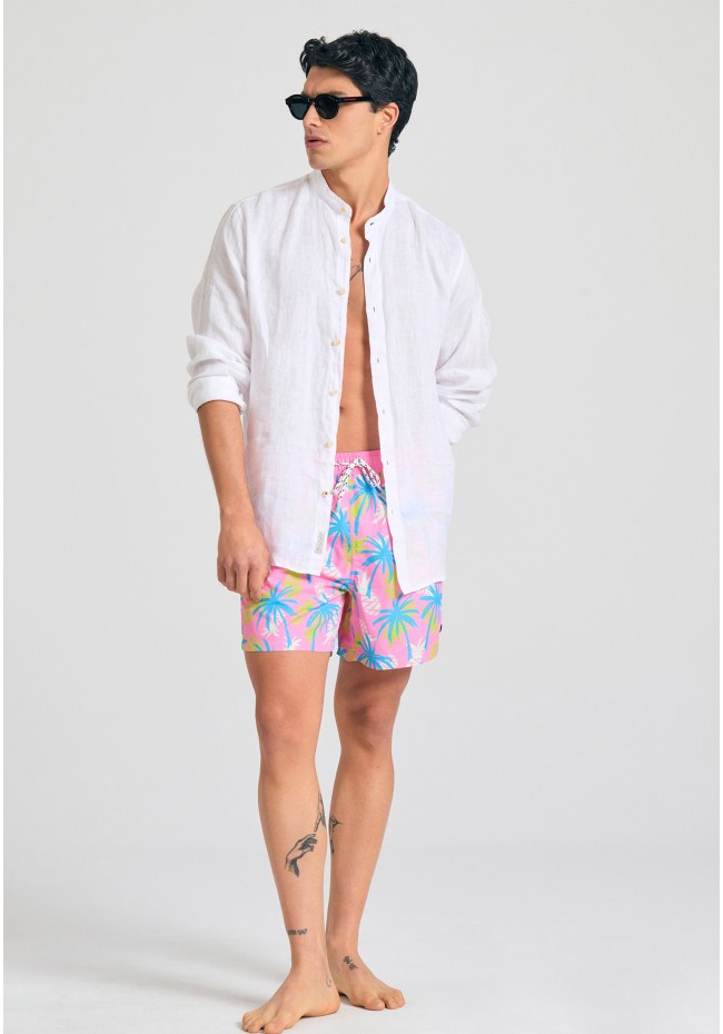 Men's swim shorts with exotic print