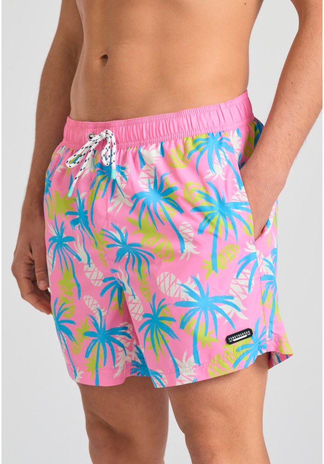Men's swim shorts with exotic print