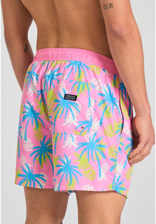 Men's swim shorts with exotic print