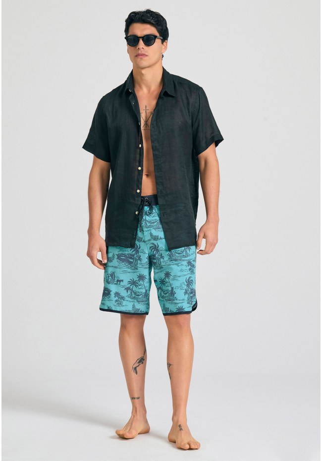 Men's boardshorts with exotic print