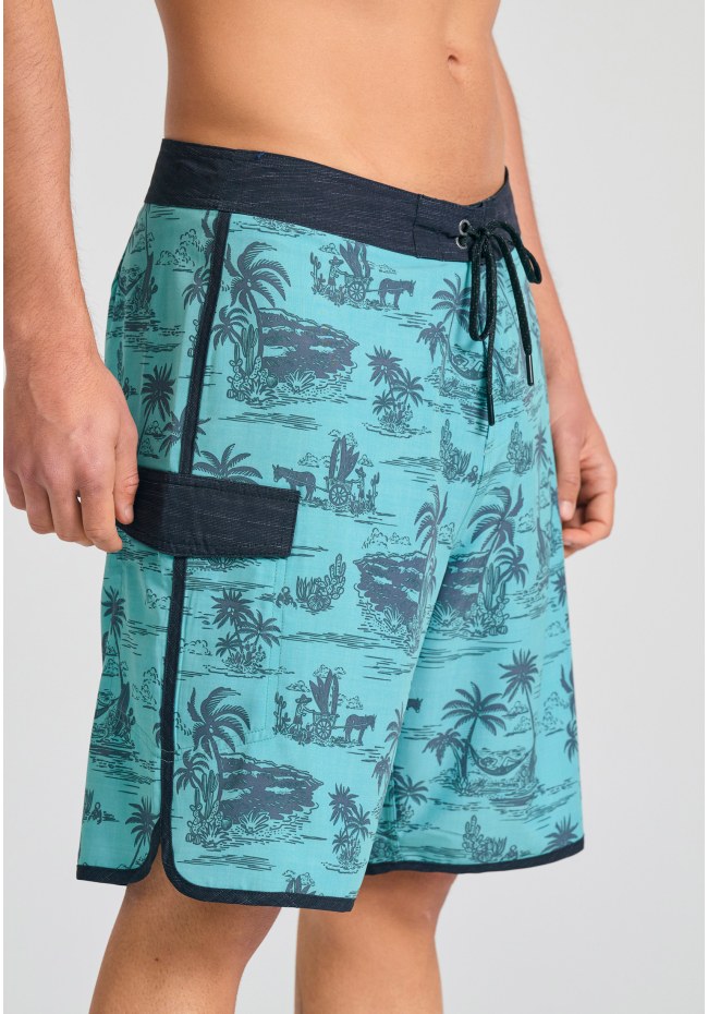 Men's boardshorts with exotic print