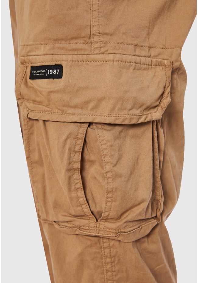 Men's cargo pants with cuffed hem