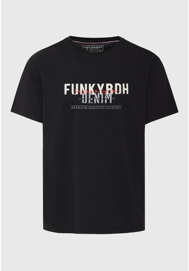 T-shirt με faded τύπωμα στο στήθος