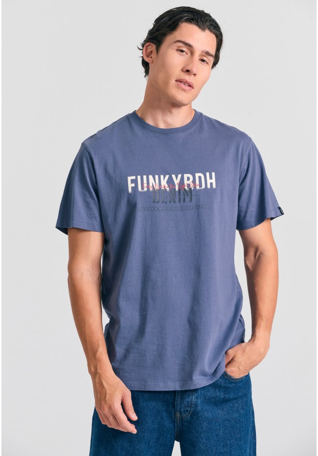 T-shirt με faded τύπωμα στο στήθος