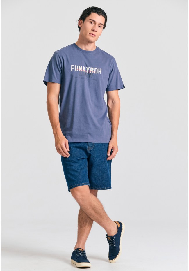 T-shirt με faded τύπωμα στο στήθος
