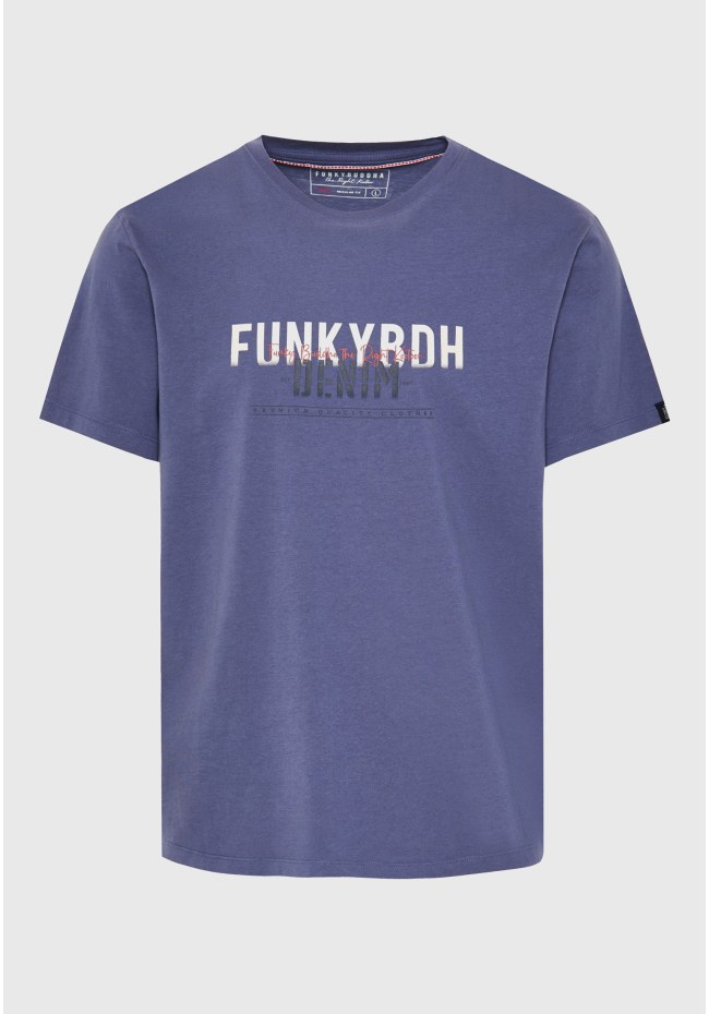 T-shirt με faded τύπωμα στο στήθος