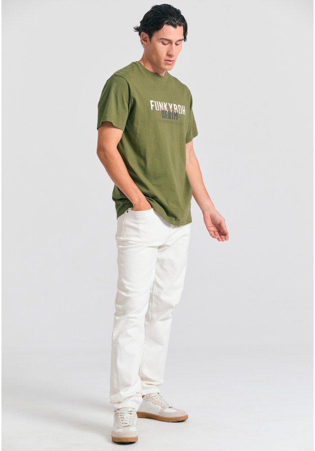 T-shirt με faded τύπωμα στο στήθος