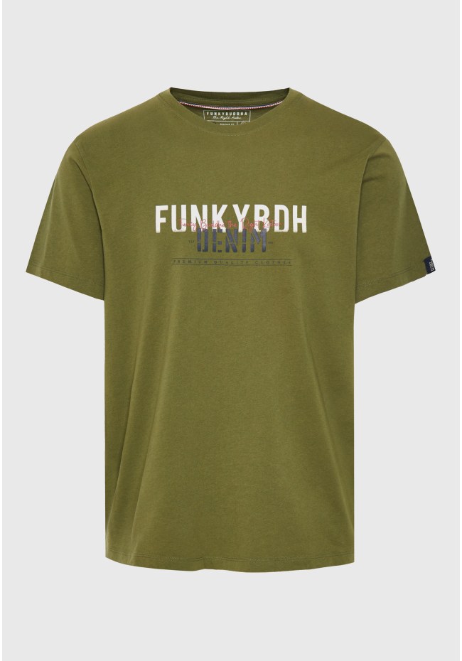 T-shirt με faded τύπωμα στο στήθος
