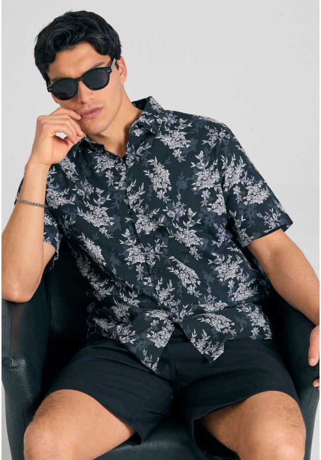 Relaxed fit πουκάμισο με floral print