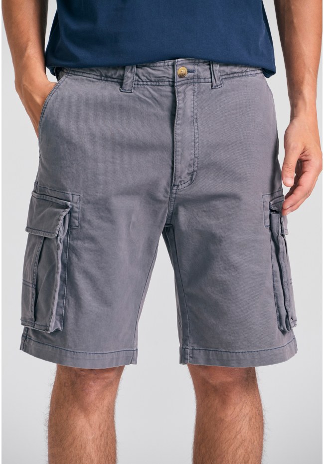 Loose fit garment dyed cargo βερμούδα