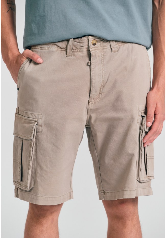 Loose fit garment dyed cargo βερμούδα